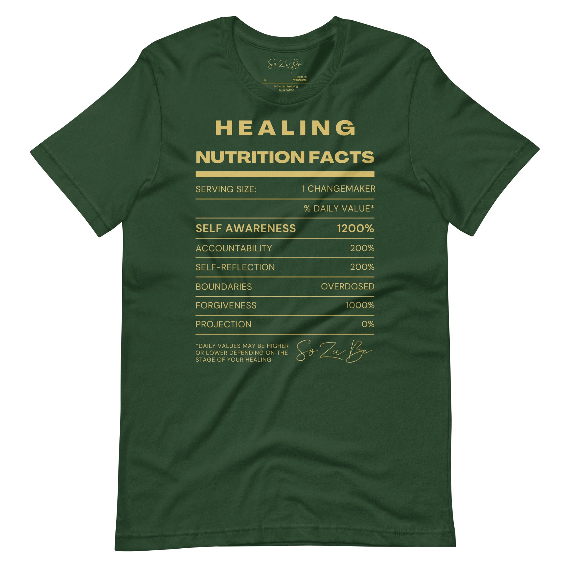 Healing Nutrition Facts Tee